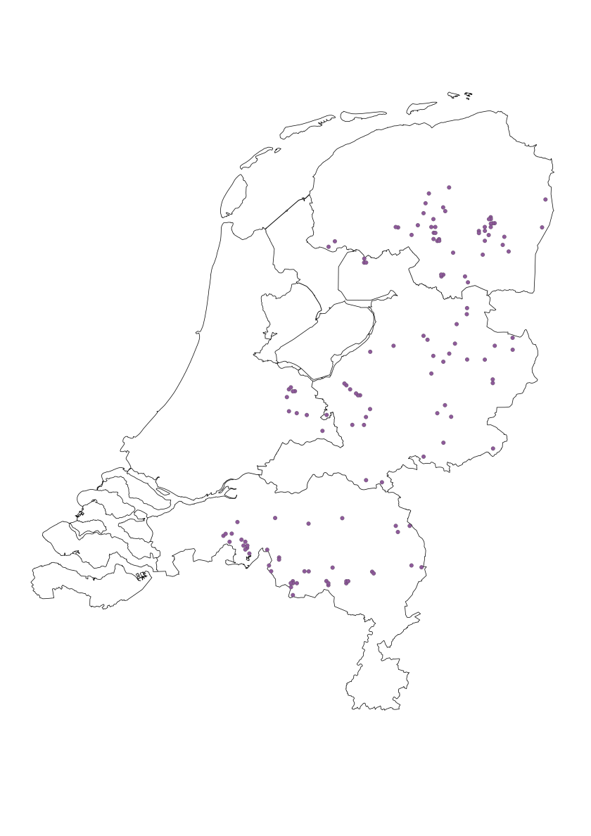 Locaties waar in 2023 bodemmonsters genomen zijn. Locaties waar in 2023 bodemmonsters genomen zijn.