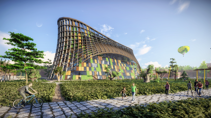 The urban greenhouse design of team Bagua (Credit: Team Bagua). The urban greenhouse design of team Bagua (Credit: Team Bagua).