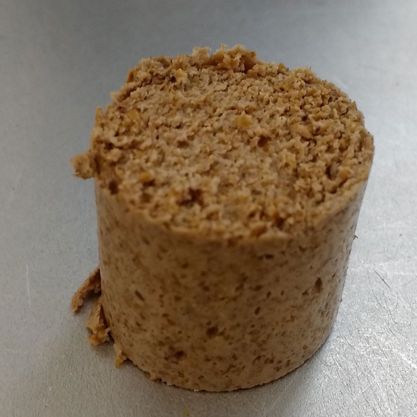 Figure: Textured Mealworm paste after 400 MPa treatment Figure: Textured Mealworm paste after 400 MPa treatment